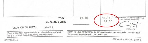 Bulletin relevé de notes de pour son BTS TM Bulletin relevé de notes de pour son BTS TM